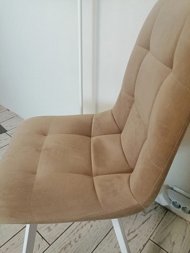 Стул на металлокаркасе Чилли бежевый / белый каркас фото покупателя 840