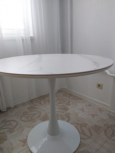 Стол Тулип 80х73 мрамор черный / белый фото покупателя 9