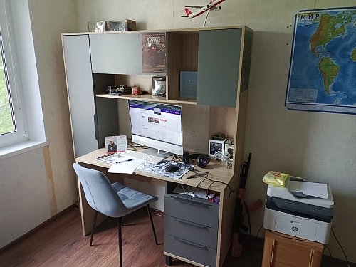 Письменный стол Комфорт 12.95 N дуб сонома / белый PE шагрень фото покупателя 1