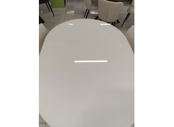 Стеклянный стол Семвэлл белый / дуб монтана из шоурума 5