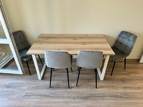 Деревянный стол Лота Лофт 120х75 белый матовый / дуб крафт золотой фото покупателя 983