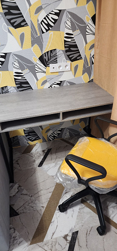 Письменный стол Леон Лофт черный матовый / дуб вотан фото покупателя 113