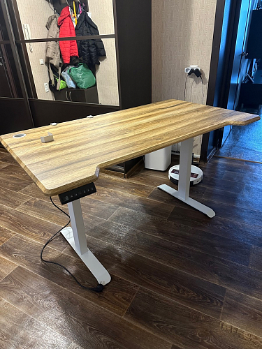 Компьютерный стол Маркос 140х80 голубой / черный фото покупателя 33