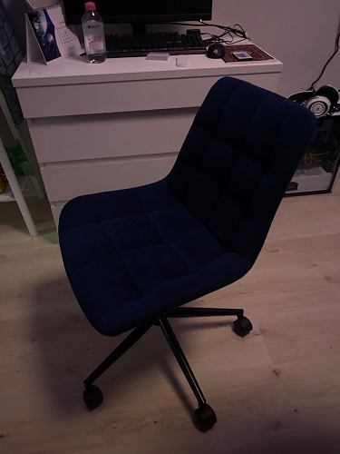 Компьютерное кресло Честер темно-серый / золото  - Уцененный экземпляр фото покупателя 15