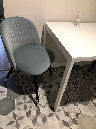 Стул на металлокаркасе Gabi 1 line light blue / black фото покупателя 165