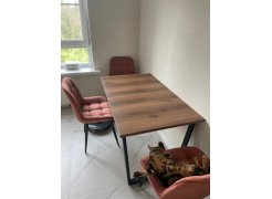 Деревянный стол Лота Лофт 120(160)х75 черный матовый / бетон светлый фото покупателя 54