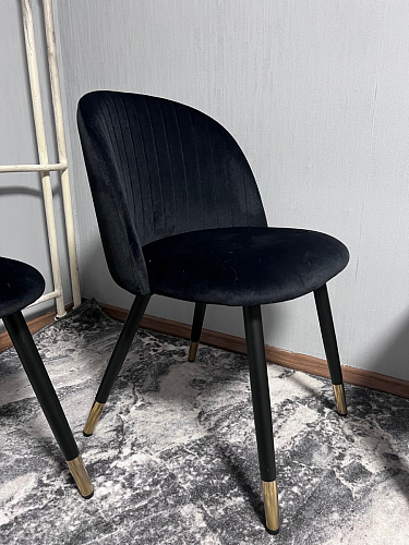 Стул на металлокаркасе Gabi 1 light blue / black / gold фото покупателя 557