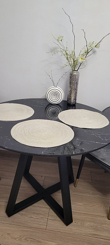 Стеклянный стол Норфолк 100 золото фото покупателя 43