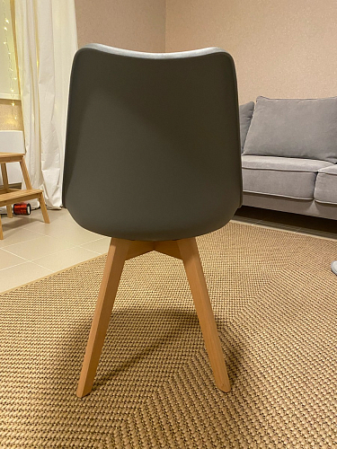 Деревянный стул Bonuss темно-серый / черное сидение / черный фото покупателя 60