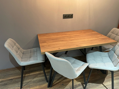 Стул на металлокаркасе Челси К бирюзовый / черный фото покупателя 100