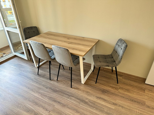 Деревянный стол Лота Лофт 140х80 черный матовый / бетон светлый фото покупателя 810