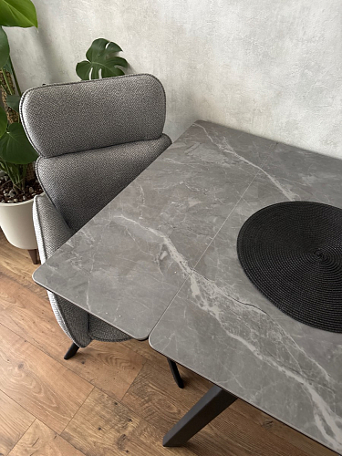 Керамический стол Норман 140 (200) х 80 белый мрамор alpin white / snow white / белый фото покупателя 51