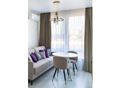 Стул на металлокаркасе Gabi 1 бежевый / черный с серебряными наконечниками фото покупателя 604