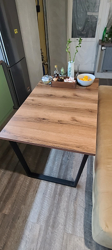 Стол Лота Лофт 140 25 мм черный матовый / дуб вотан фото покупателя 350