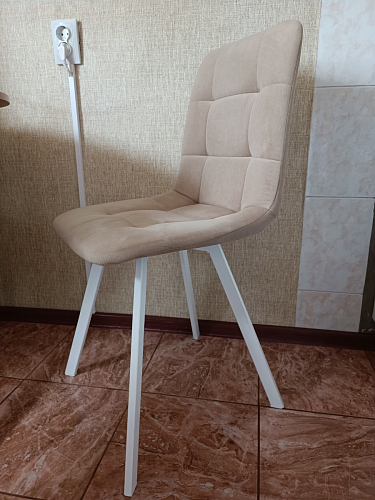 Стул на металлокаркасе Чилли синяя ткань / белый фото покупателя 1211