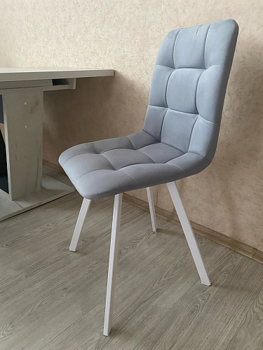 Стул на металлокаркасе Чилли К светло-серый велюр / черный каркас фото покупателя 928