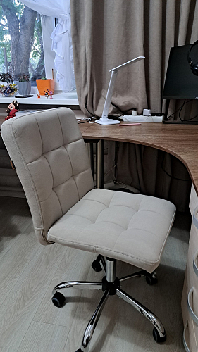 Компьютерное кресло Fiesta флок молочный 4 фото покупателя 2