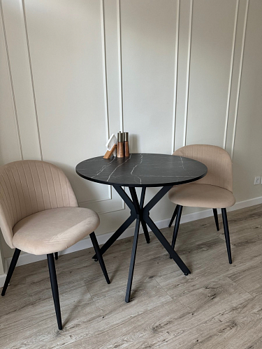 Стул на металлокаркасе Gabi 1 beige / black фото покупателя 362