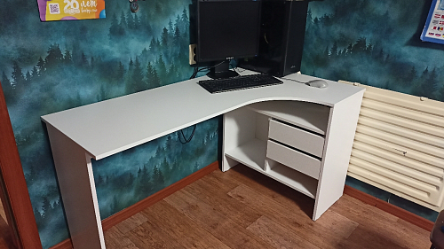 Письменный стол СПм-25 правый белый  - Уцененный экземпляр фото покупателя 10