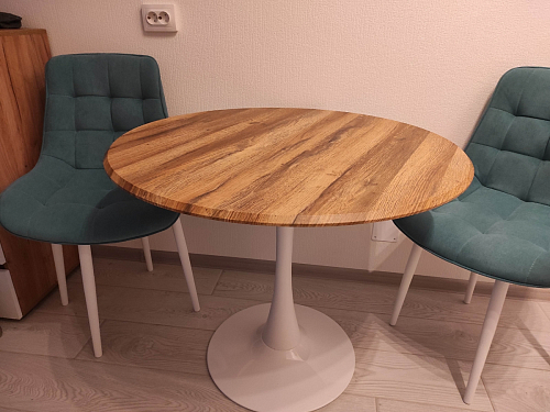 Стол Тулип 90х73 дуб вотан / белый фото покупателя 48