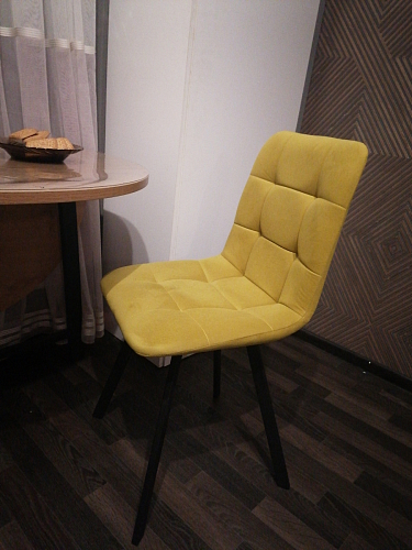 Стул на металлокаркасе Чилли К светло-серый велюр / черный каркас фото покупателя 60