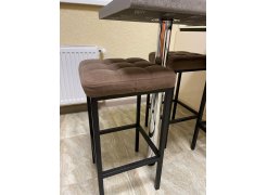 Барный стул Лофт кожзам темно-серый / черный матовый фото покупателя 94