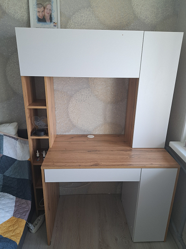 Письменный стол Комфорт 12.71 дуб золотой craft / белая аляска фото покупателя 158