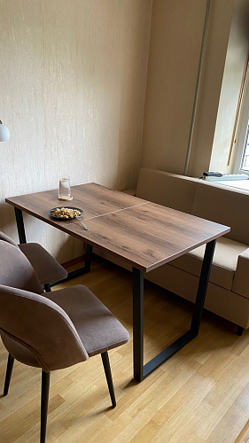 Деревянный стол Лота Лофт 140х80 черный матовый / бетон светлый фото покупателя 490