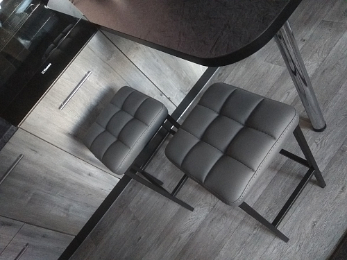 Барный стул Лофт ткань канди грей / черный матовый фото покупателя 113