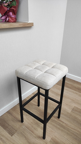 Барный стул Лофт кожзам темно-серый / черный матовый фото покупателя 25