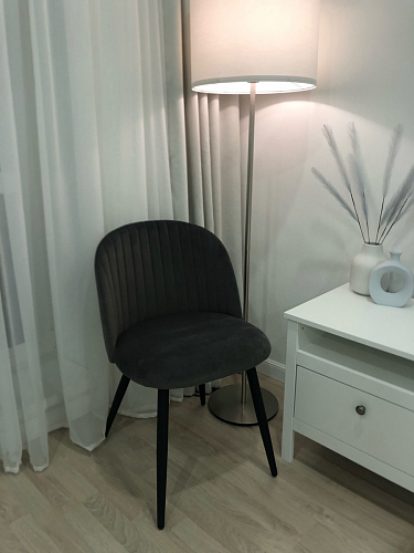 Стул на металлокаркасе Gabi dark beige / black / silver фото покупателя 230