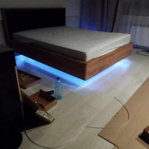 Двуспальная кровать Клауд 160х200 парящая дуб крафт золотой / антрацит фото покупателя 241