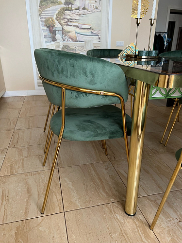 Стул на металлокаркасе Kamelia голубой / голубой / золотой фото покупателя 85