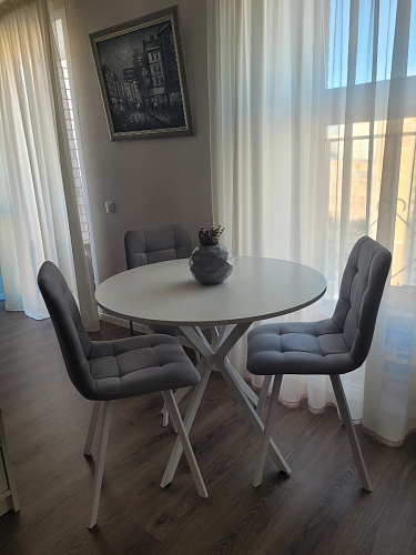 Стул на металлокаркасе Чилли К темно-серый (velutto 32) / черный фото покупателя 43