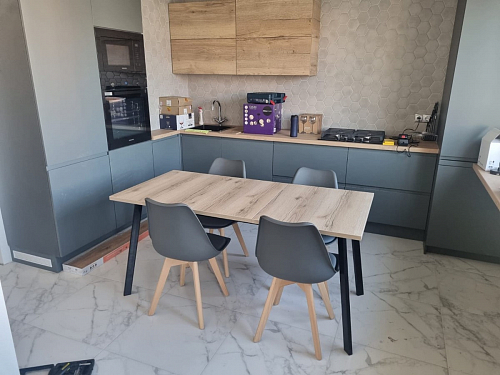 Стол раскладной Колон Лофт 120 32 мм дуб галифакс табако / черный матовый фото покупателя 87