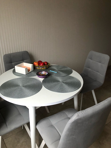 Стул на металлокаркасе Челси латте / черный фото покупателя 123