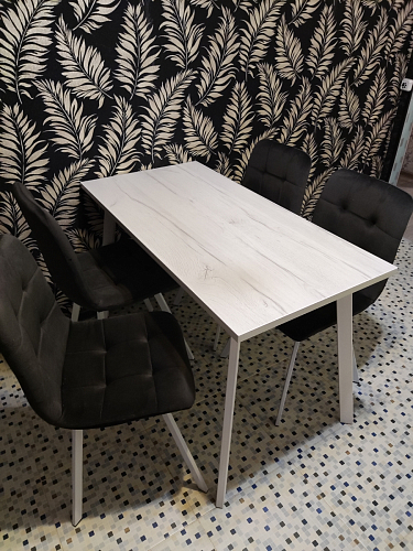 Стол Тринити Лофт 120 32 мм дуб галифакс табако / черный матовый фото покупателя 28