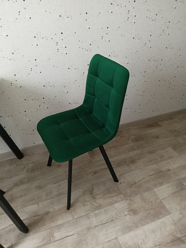 Стул на металлокаркасе Чилли К черный / зеленый фото покупателя 469