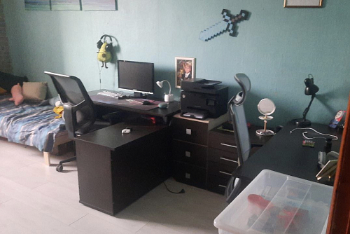 Компьютерный стол КСТ-109П правый дуб сонома / белый фото покупателя 65