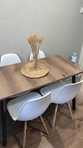 Стол Тринити Лофт 120 32 мм дуб галифакс табако / черный матовый фото покупателя 577