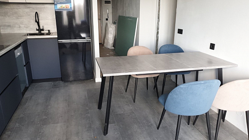 Стол раскладной Колон Лофт 120 32 мм дуб галифакс табако / черный матовый фото покупателя 123