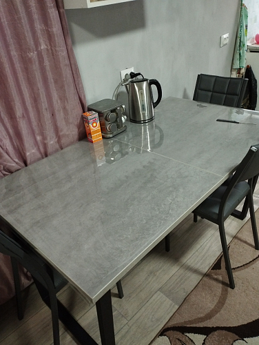 Стол Лота Лофт 140 25 мм черный матовый / бетон фото покупателя 707