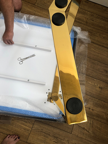 Керамический стол Селена 1 140х80 черный мрамор / золото фото покупателя 10