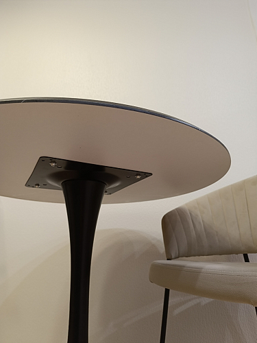 Стол Тулип 90х73 белый мрамор / золото фото покупателя 33