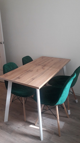 Стол Тринити Лофт 140 25 мм дуб делано темный / белый фото покупателя 10