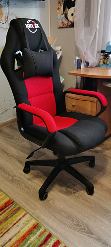 Компьютерное кресло Driver/Драйвер кожзам черный / ткань черный фото покупателя 75