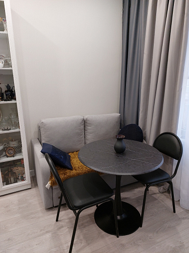 Стол Тулип 80х73 мрамор черный / белый фото покупателя 45