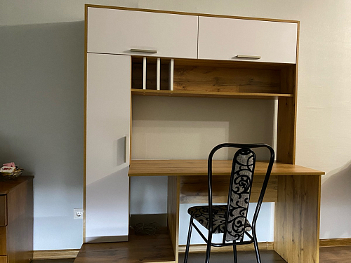 Письменный стол Лайт 03.243 дуб золотой (craft) / белый премиум фото покупателя 33