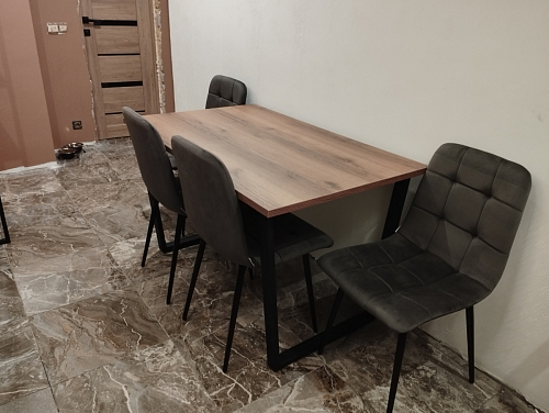 Деревянный стол Лота Лофт 120х75 белый матовый / дуб крафт золотой фото покупателя 38