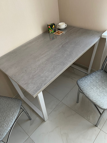 Деревянный стол Лота Лофт 120х75 белый матовый / дуб крафт золотой фото покупателя 731